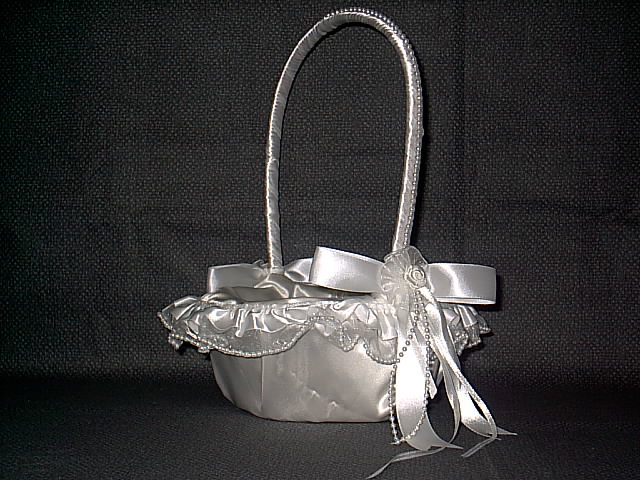 Item 209 Chirvoni Collection Flower Girl Basket satin