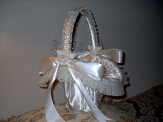 Item 202 Chirvoni Collection Flower Girl Basket satin