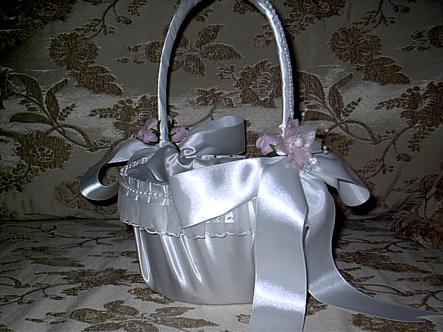 Item 212 pink flower girl basket